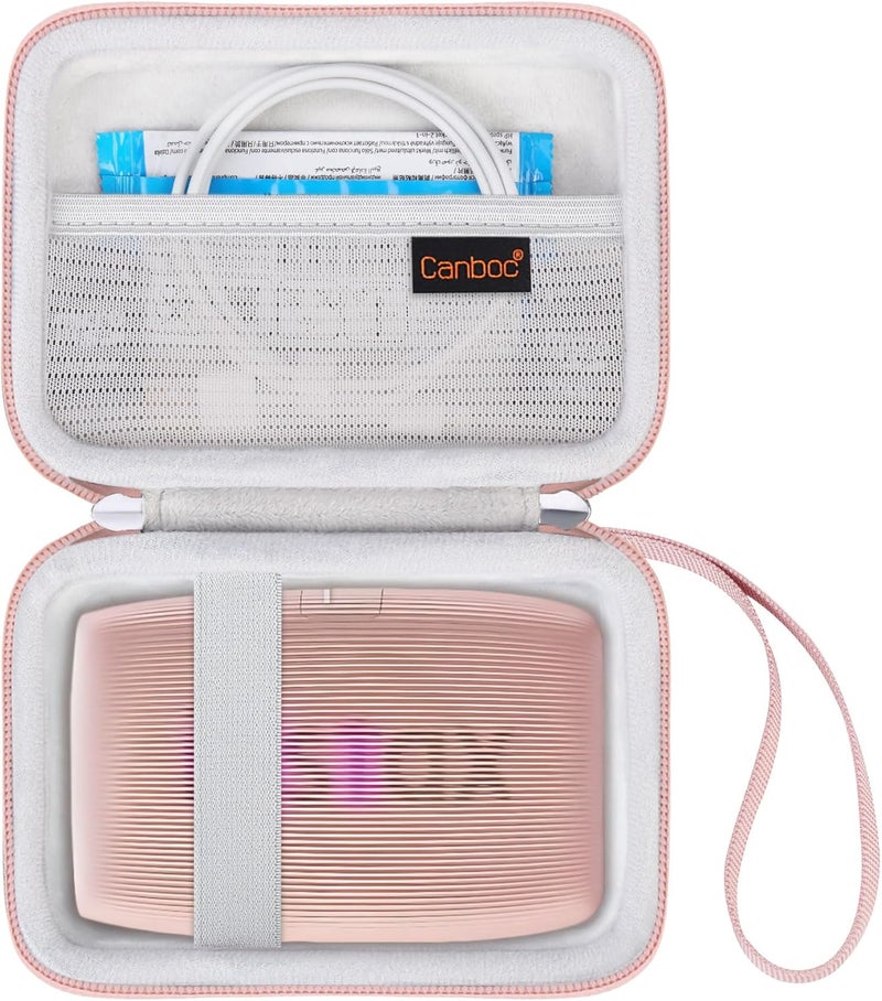 Canboc Carrying Case for Fujifilm Instax Mini Link 3 2 1 Smartphone Printer, Mesh pocket fit Instant Film and Cable, Rose Gold (Case Only) - Image 2